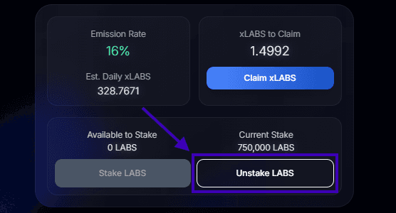 Unstake LABS